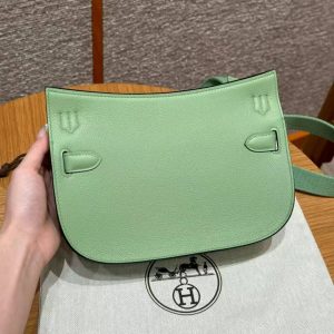 Hermes Jypsiere Mini 23 Bag Handmade In Evercolor Calfskin Leather Gold Hardware 3i Vert Criquent - Image 2