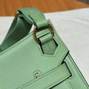 Hermes Jypsiere Mini 23 Bag Handmade In Evercolor Calfskin Leather Gold Hardware 3i Vert Criquent - Image 17