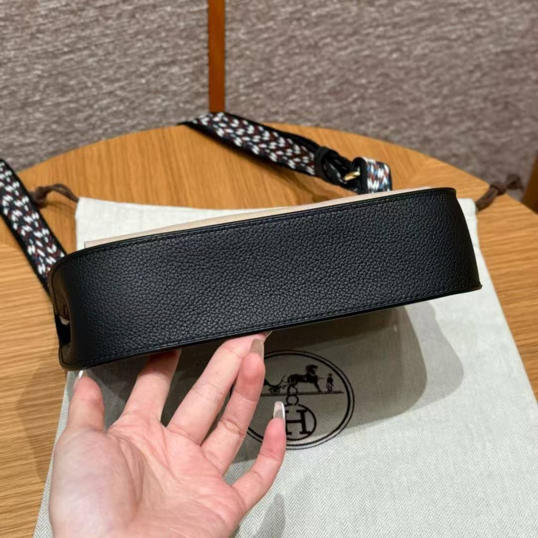 Hermes Jypsiere Mini 23 Bag Handmade In Evercolor Calfskin Leather Gold Hardware 89 Noir - Image 20