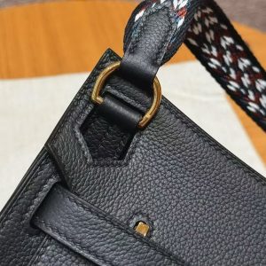 Hermes Jypsiere Mini 23 Bag Handmade In Evercolor Calfskin Leather Gold Hardware 89 Noir - Image 19