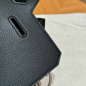Hermes Jypsiere Mini 23 Bag Handmade In Evercolor Calfskin Leather Gold Hardware 89 Noir - Image 14