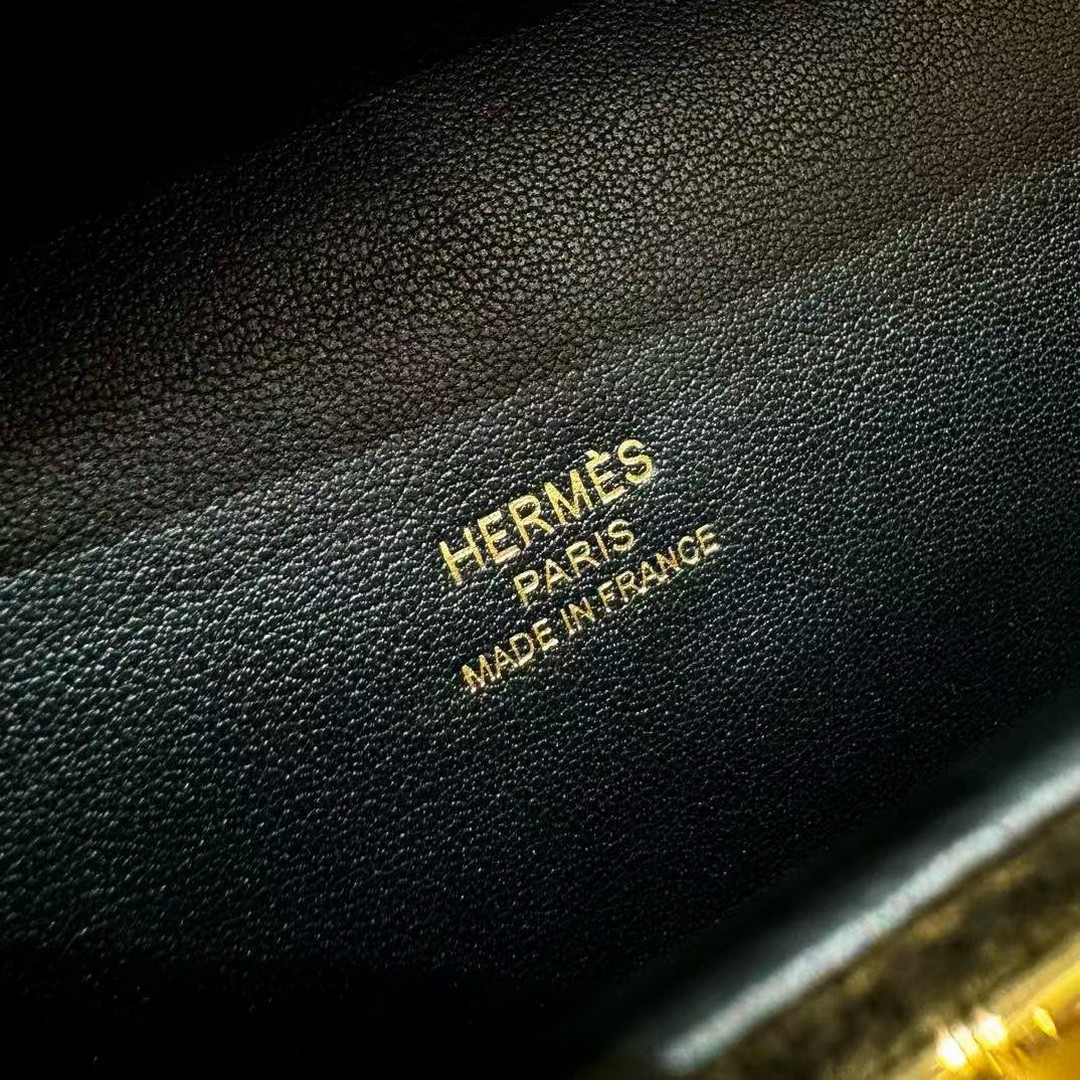 Hermes Jypsiere Mini 23 Bag Handmade In Evercolor Calfskin Leather Gold Hardware 89 Noir - Image 10