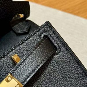 Hermes Jypsiere Mini 23 Bag Handmade In Evercolor Calfskin Leather Gold Hardware 89 Noir - Image 4