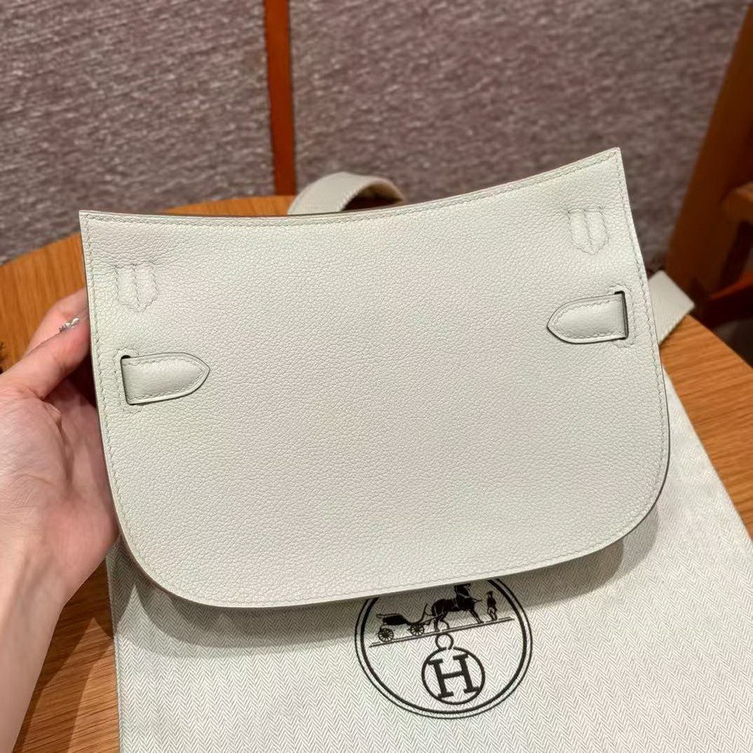 Hermes Jypsiere Mini 23 Bag Handmade In Evercolor Calfskin Leather Gold Hardware 8L Beton - Image 18