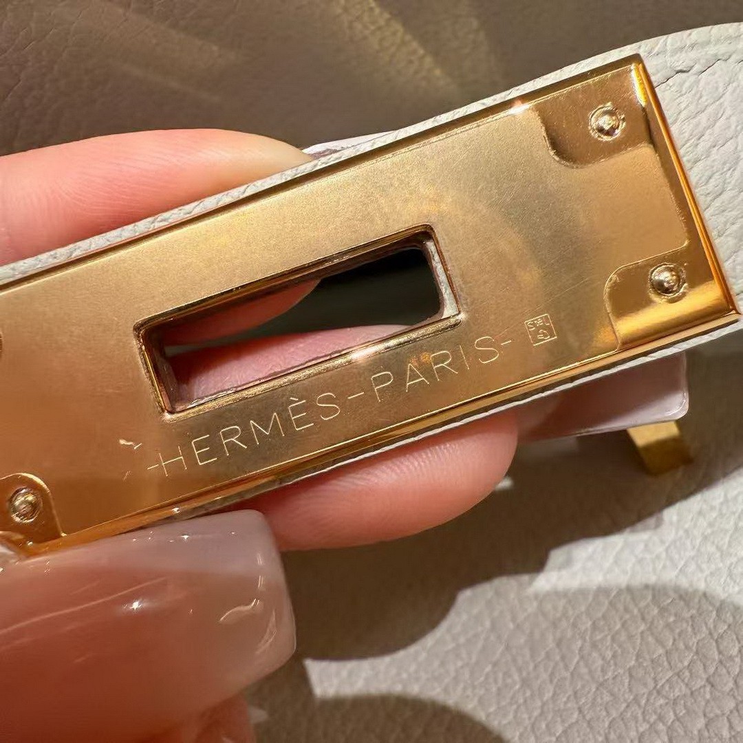 Hermes Jypsiere Mini 23 Bag Handmade In Evercolor Calfskin Leather Gold Hardware 8L Beton - Image 14