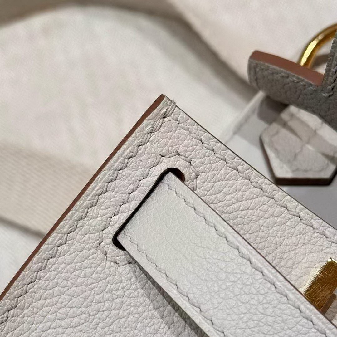 Hermes Jypsiere Mini 23 Bag Handmade In Evercolor Calfskin Leather Gold Hardware 8L Beton - Image 7