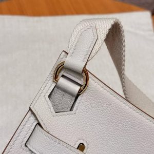 Hermes Jypsiere Mini 23 Bag Handmade In Evercolor Calfskin Leather Gold Hardware 8L Beton - Image 5