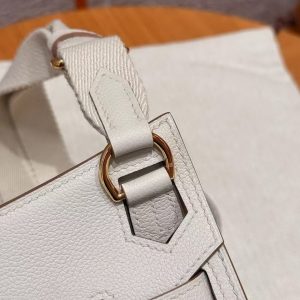 Hermes Jypsiere Mini 23 Bag Handmade In Evercolor Calfskin Leather Gold Hardware 8L Beton - Image 4