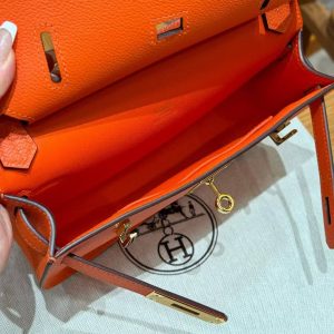 Hermes Jypsiere Mini 23 Bag Handmade In Evercolor Calfskin Leather Gold Hardware 9J Feu - Image 13