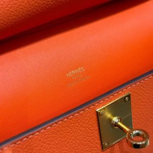 Hermes Jypsiere Mini 23 Bag Handmade In Evercolor Calfskin Leather Gold Hardware 9J Feu - Image 11