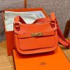 Hermes Jypsiere Mini 23 Bag Handmade In Evercolor Calfskin Leather Gold Hardware 9J Feu