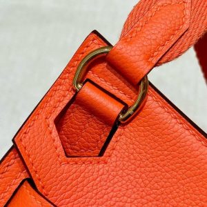 Hermes Jypsiere Mini 23 Bag Handmade In Evercolor Calfskin Leather Gold Hardware 9J Feu - Image 5