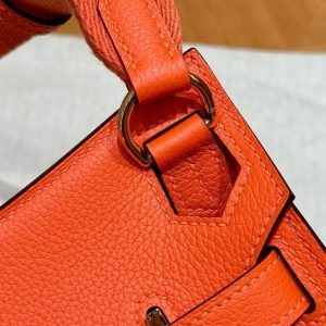 Hermes Jypsiere Mini 23 Bag Handmade In Evercolor Calfskin Leather Gold Hardware 9J Feu - Image 4