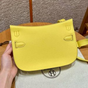 Hermes Jypsiere Mini 23 Bag Handmade In Evercolor Calfskin Leather Gold Hardware 9R Lime - Image 20