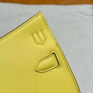 Hermes Jypsiere Mini 23 Bag Handmade In Evercolor Calfskin Leather Gold Hardware 9R Lime - Image 14