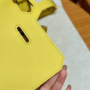 Hermes Jypsiere Mini 23 Bag Handmade In Evercolor Calfskin Leather Gold Hardware 9R Lime - Image 11
