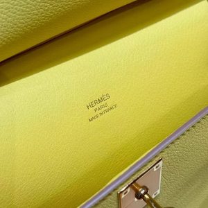 Hermes Jypsiere Mini 23 Bag Handmade In Evercolor Calfskin Leather Gold Hardware 9R Lime - Image 9
