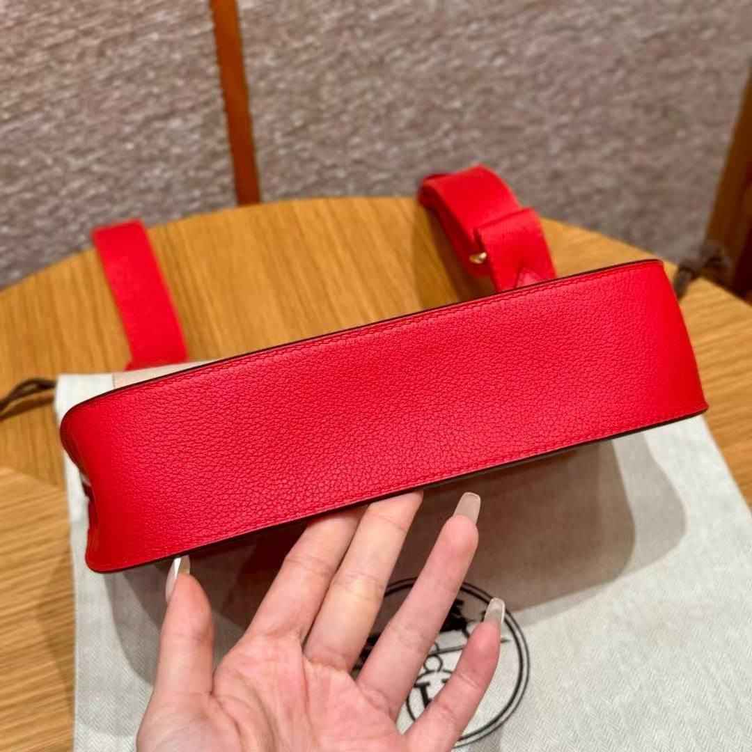 Hermes Jypsiere Mini 23 Bag Handmade In Evercolor Calfskin Leather Gold Hardware S3 Rouge Coeur - Image 17