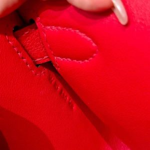 Hermes Jypsiere Mini 23 Bag Handmade In Evercolor Calfskin Leather Gold Hardware S3 Rouge Coeur - Image 10