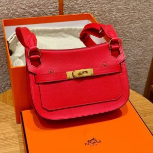 Hermes Jypsiere Mini 23 Bag Handmade In Evercolor Calfskin Leather Gold Hardware S3 Rouge Coeur