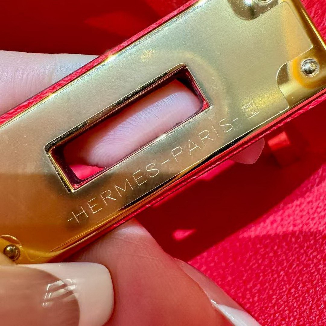 Hermes Jypsiere Mini 23 Bag Handmade In Evercolor Calfskin Leather Gold Hardware S3 Rouge Coeur - Image 7