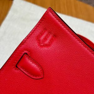 Hermes Jypsiere Mini 23 Bag Handmade In Evercolor Calfskin Leather Gold Hardware S3 Rouge Coeur - Image 5