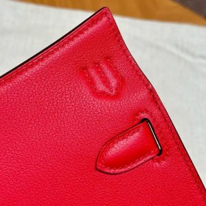 Hermes Jypsiere Mini 23 Bag Handmade In Evercolor Calfskin Leather Gold Hardware S3 Rouge Coeur - Image 4