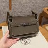 Hermes Jypsiere Mini 23 Bag Handmade In Evercolor Calfskin Leather Silver Hardware 18 Etoupe