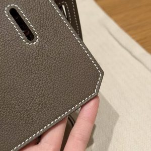 Hermes Jypsiere Mini 23 Bag Handmade In Evercolor Calfskin Leather Silver Hardware 18 Etoupe - Image 8