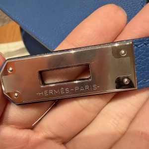 Hermes Jypsiere Mini 23 Bag Handmade In Evercolor Calfskin Leather Silver Hardware 71 Blue France - Image 13
