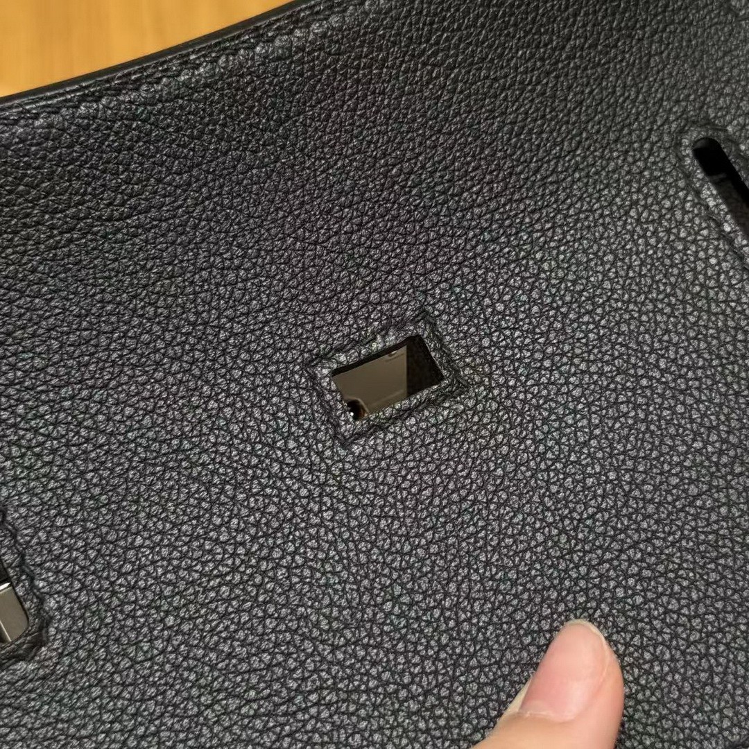 Hermes Jypsiere Mini 23 Bag Handmade In Evercolor Calfskin Leather Silver Hardware 89 Noir - Image 14