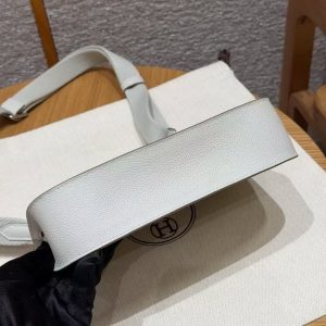 Hermes Jypsiere Mini 23 Bag Handmade In Evercolor Calfskin Leather Silver Hardware 8L Beton - Image 14