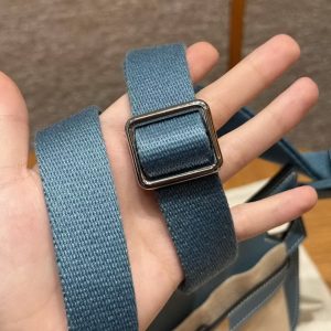 Hermes Jypsiere Mini 23 Bag Handmade In Swift Calfskin Leather Silver Hardware 75 Blue Jean - Image 6
