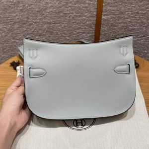 Hermes Jypsiere Mini 23 Bag Handmade In Swift Calfskin Leather Silver Hardware 8U Blue Glacier - Image 2