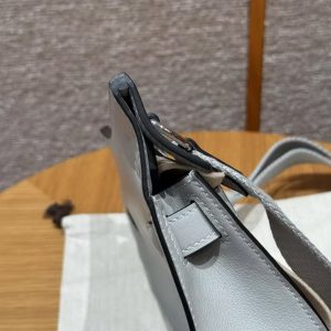 Hermes Jypsiere Mini 23 Bag Handmade In Swift Calfskin Leather Silver Hardware 8U Blue Glacier - Image 14