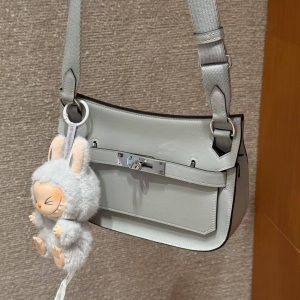 Hermes Jypsiere Mini 23 Bag Handmade In Swift Calfskin Leather Silver Hardware 8U Blue Glacier - Image 7