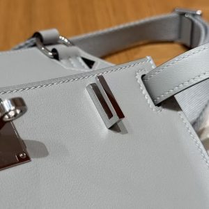 Hermes Jypsiere Mini 23 Bag Handmade In Swift Calfskin Leather Silver Hardware 8U Blue Glacier - Image 4