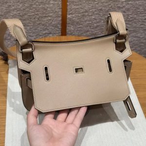 Hermes Jypsiere Mini 23 Bag Handmade In Swift Calfskin Leather Silver Hardware S2 Trench - Image 12