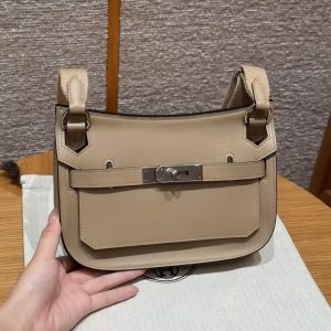 Hermes Jypsiere Mini 23 Bag Handmade In Swift Calfskin Leather Silver Hardware S2 Trench