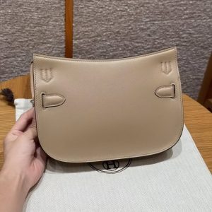Hermes Jypsiere Mini 23 Bag Handmade In Swift Calfskin Leather Silver Hardware S2 Trench - Image 7