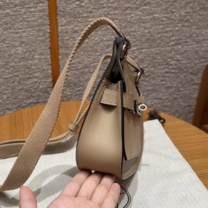Hermes Jypsiere Mini 23 Bag Handmade In Swift Calfskin Leather Silver Hardware S2 Trench - Image 6
