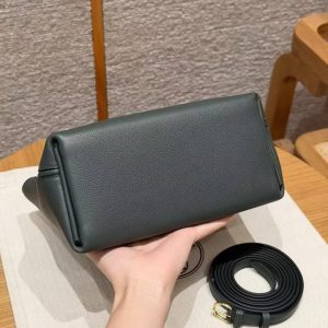 Hermes Kelly Mini 2424 24/24 Bag 21CM Handmade In Evercolor and Swift Calfskin Leather Gold Hardware Q0 Vert Mangrove - Image 13