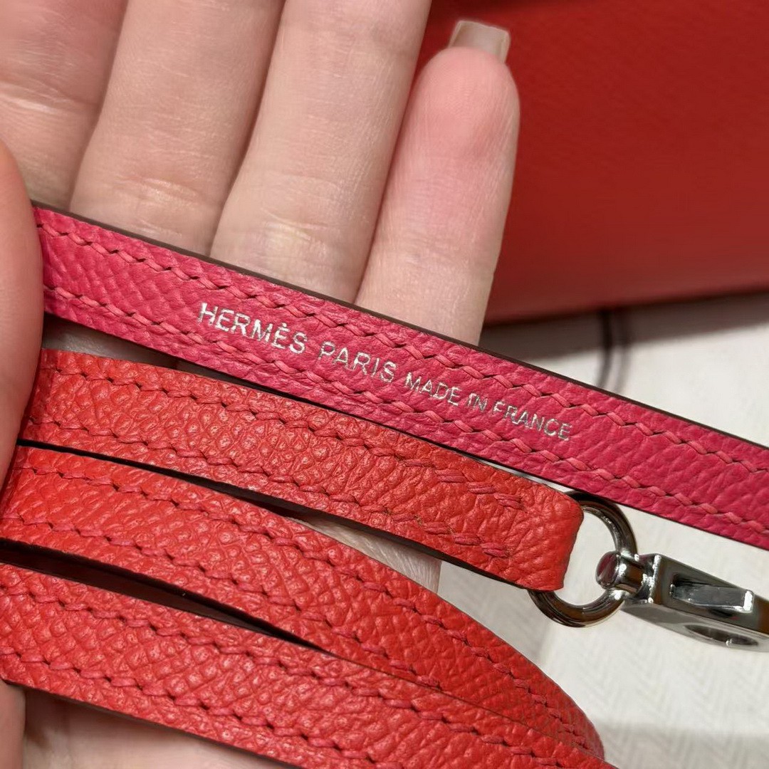 Hermes Kelly Mini 2 19CM Bag Handmade In Epsom Calfskin Leather Silver Hardware l6 Rose Extreme S3 Rouge Coeur B3 Blue Zanzibar - Image 3