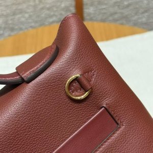 Hermes Kelly Mini 2424 24/24 Bag 21CM Handmade In Evercolor and Swift Calfskin Leather Gold Hardware 55 Rouge H - Image 4