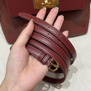 Hermes Kelly Mini 2424 24/24 Bag 21CM Handmade In Evercolor and Swift Calfskin Leather Gold Hardware 55 Rouge H - Image 7
