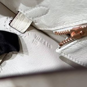 Hermes Kelly 25 Bag Handmade In KK Ostrich Imported Leather From South Africa Rose Gold Hardware 8L Beton - Image 14