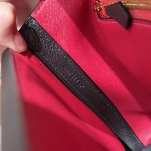 Hermes Kelly 2424 24/24 Bag 21CM Handmade In Evercolor and Swift Calfskin Leather Gold Hardware OG Rouge Sellier 90 Rramboise - Image 15