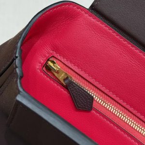 Hermes Kelly 2424 24/24 Bag 21CM Handmade In Evercolor and Swift Calfskin Leather Gold Hardware OG Rouge Sellier 90 Rramboise - Image 9