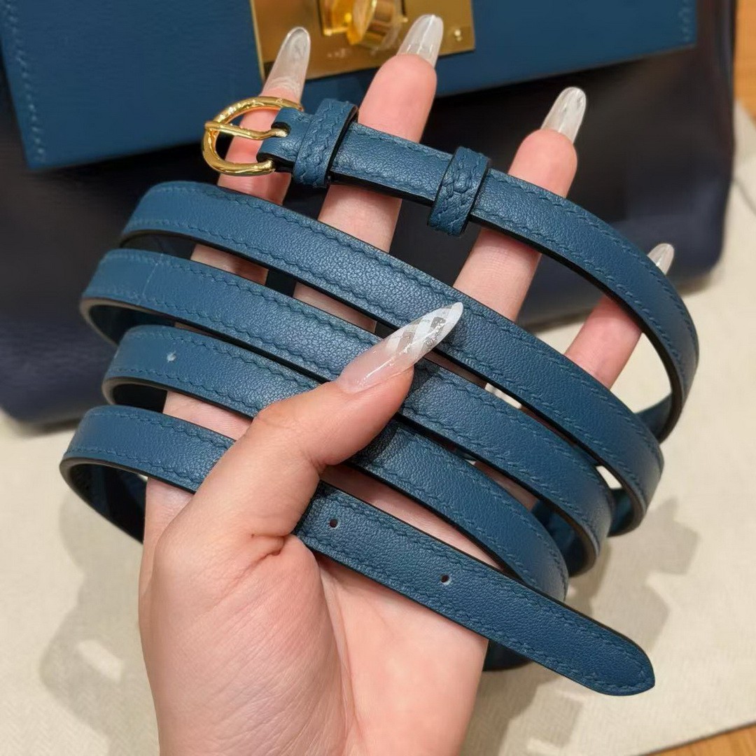 Hermes Kelly Mini 2424 24/24 Bag 21CM Handmade In Evercolor and Swift Calfskin Leather Gold Hardware 2Z Blue Nuit 7U Blue Navy - Image 11