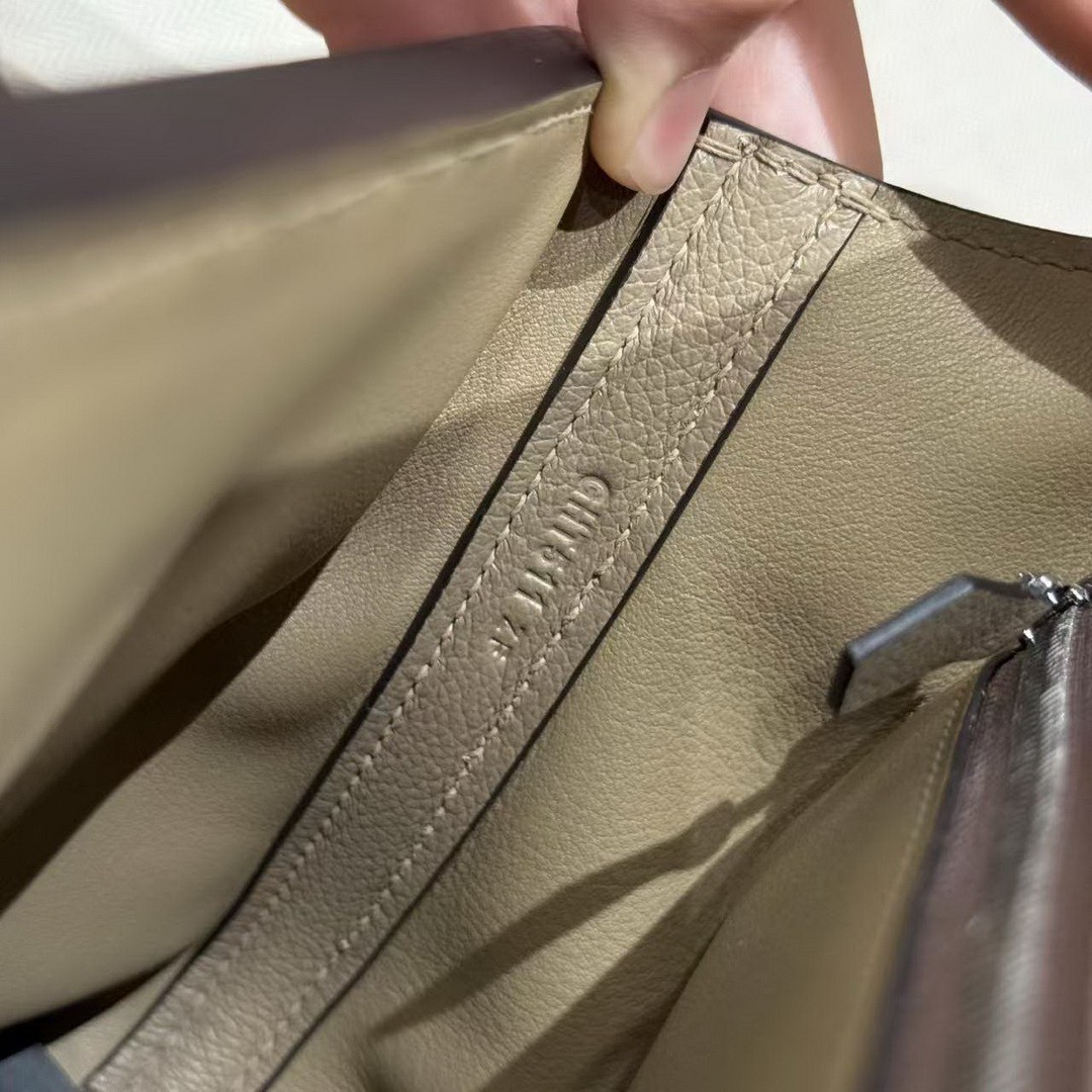 Hermes Kelly 2424 24/24 Bag 21CM Handmade In Evercolor and Swift Calfskin Leather Silver Hardware 8Q Beige Marfa 0U New White - Image 14